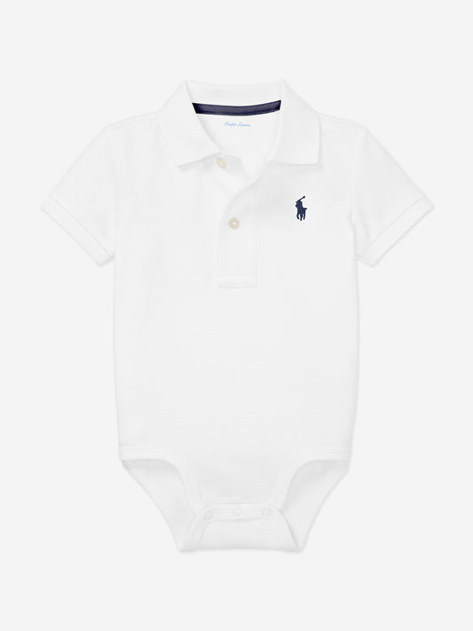 Baby Boys Logo Bodysuit in White