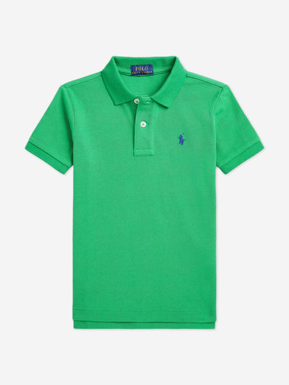 Boys Slim Fit Polo Shirt in Green