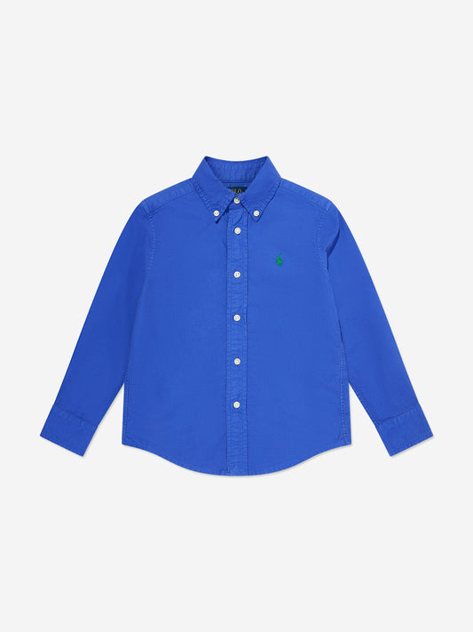 Boys Logo Sport Shirt in Blue