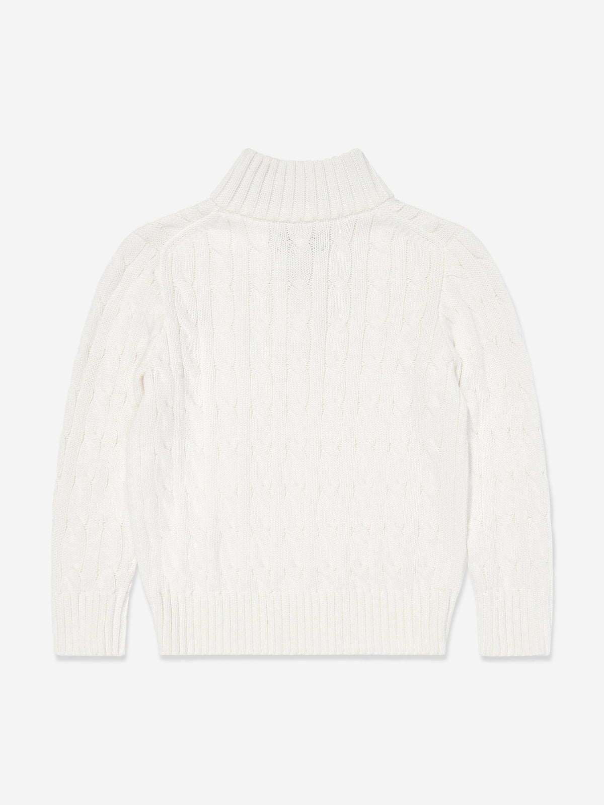 Boys Half Zip Jumper in White