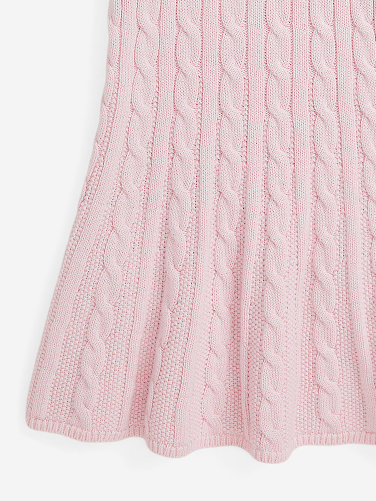 Girls Classic Cable Knit Dress in Pink
