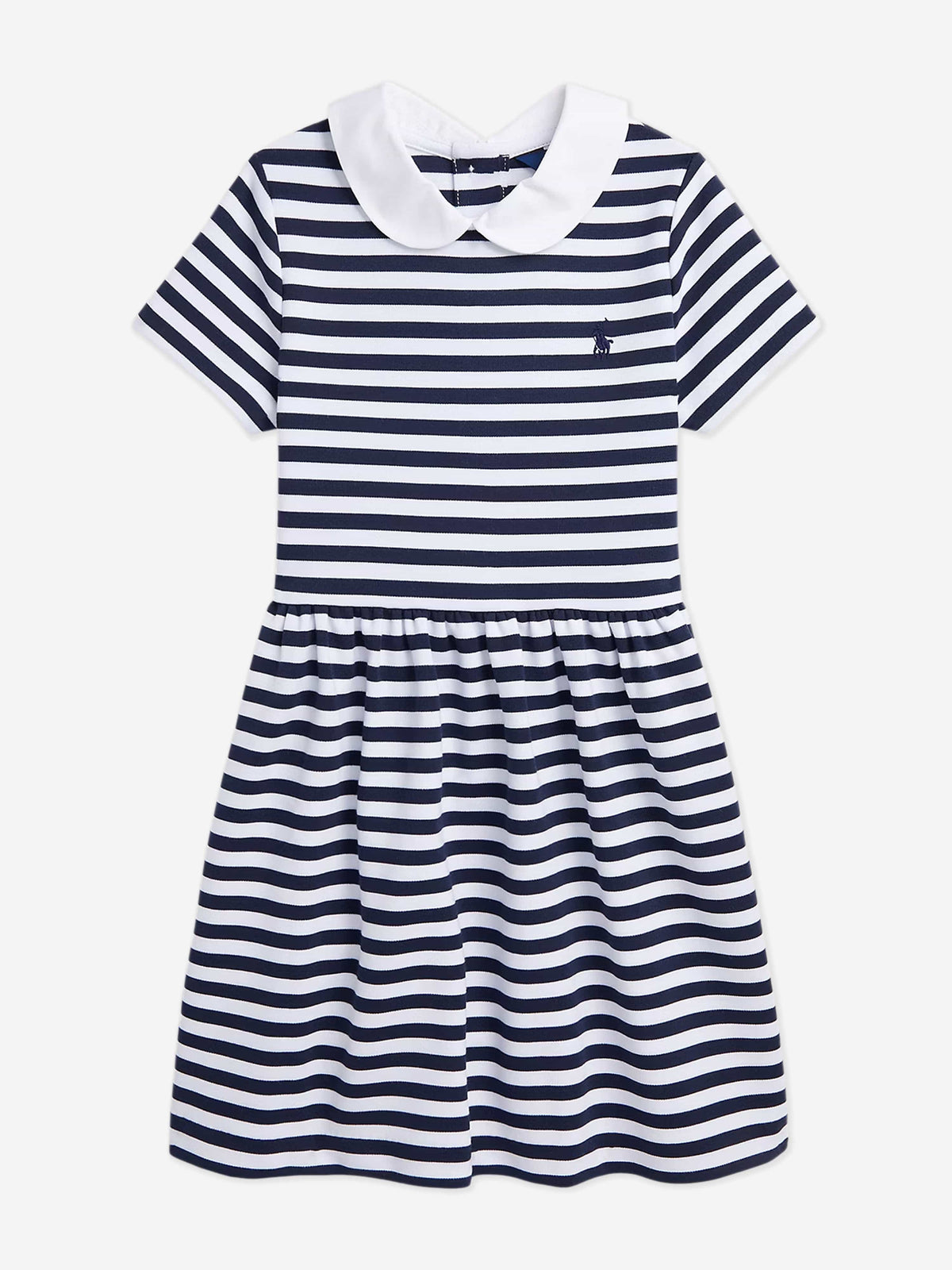 Girls Striped Occasion Dress in Navy