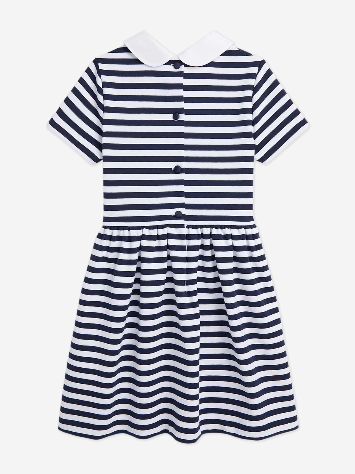 Girls Striped Occasion Dress in Navy