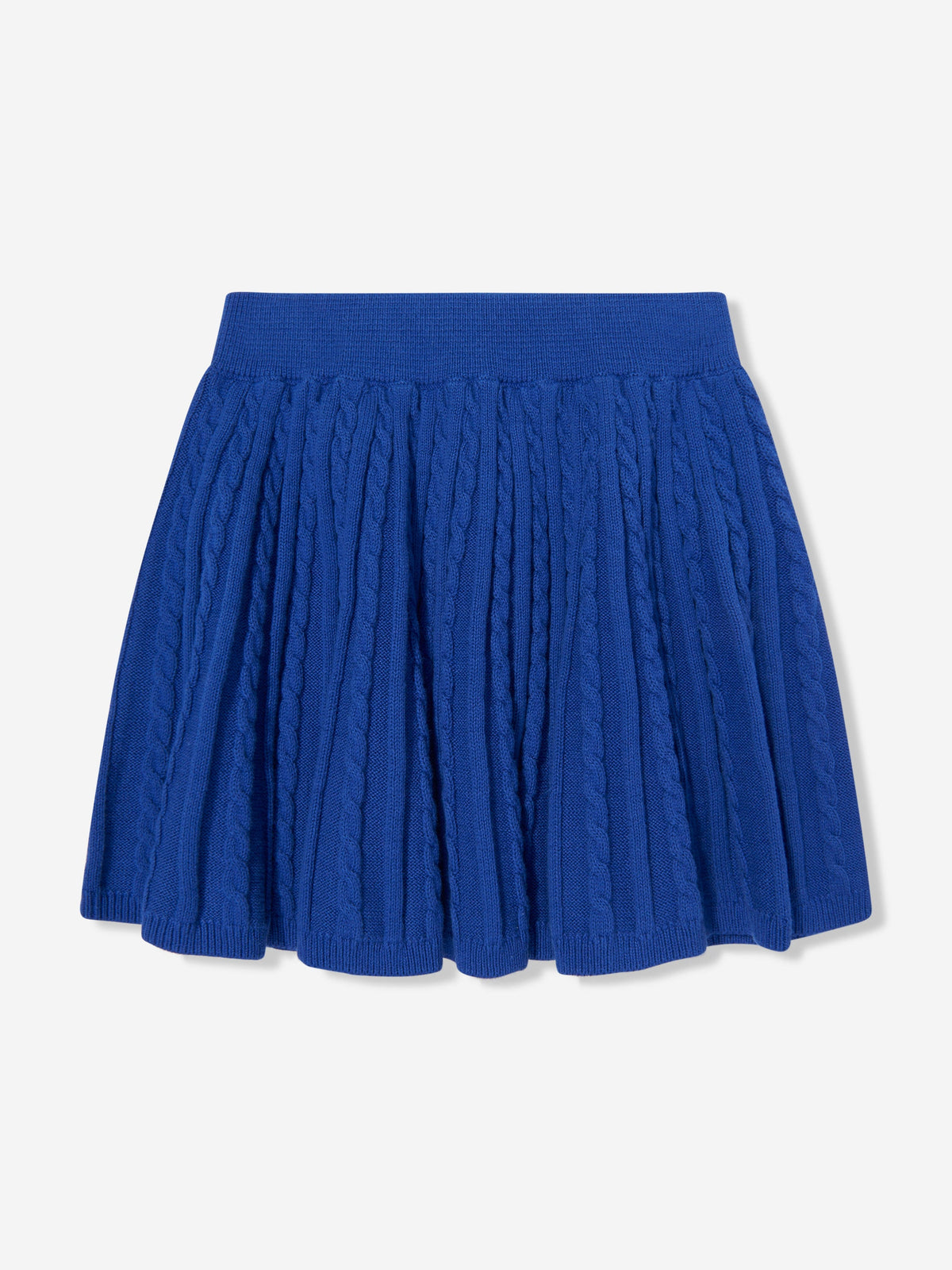 Girls Striped Cable Knit Top and Skirt Set in Blue