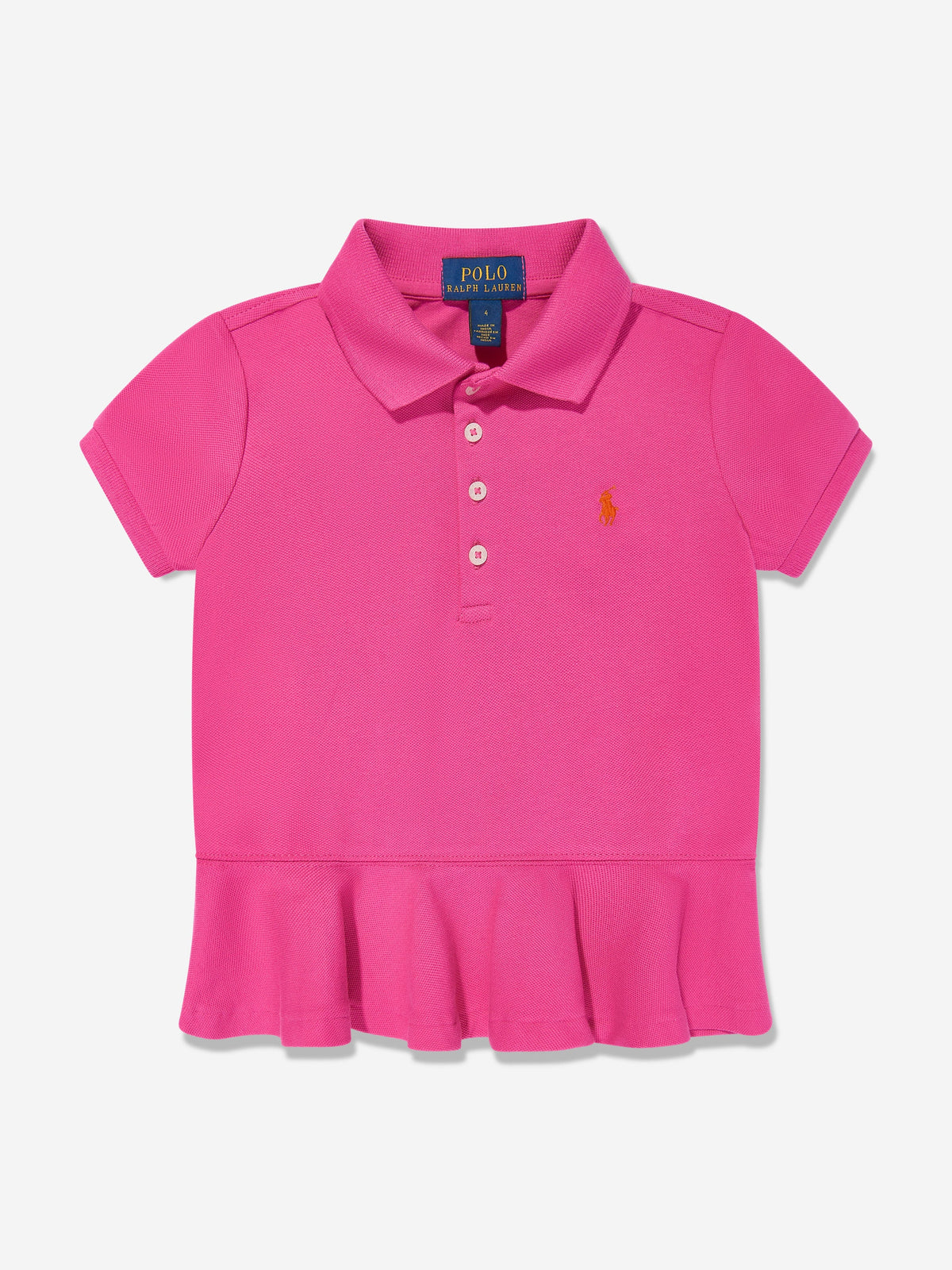 Girls Peplum Polo Shirt in Pink