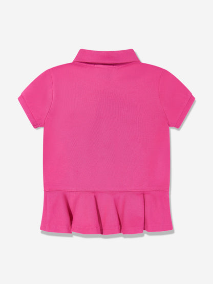 Girls Peplum Polo Shirt in Pink