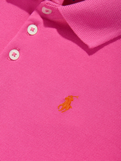 Girls Peplum Polo Shirt in Pink