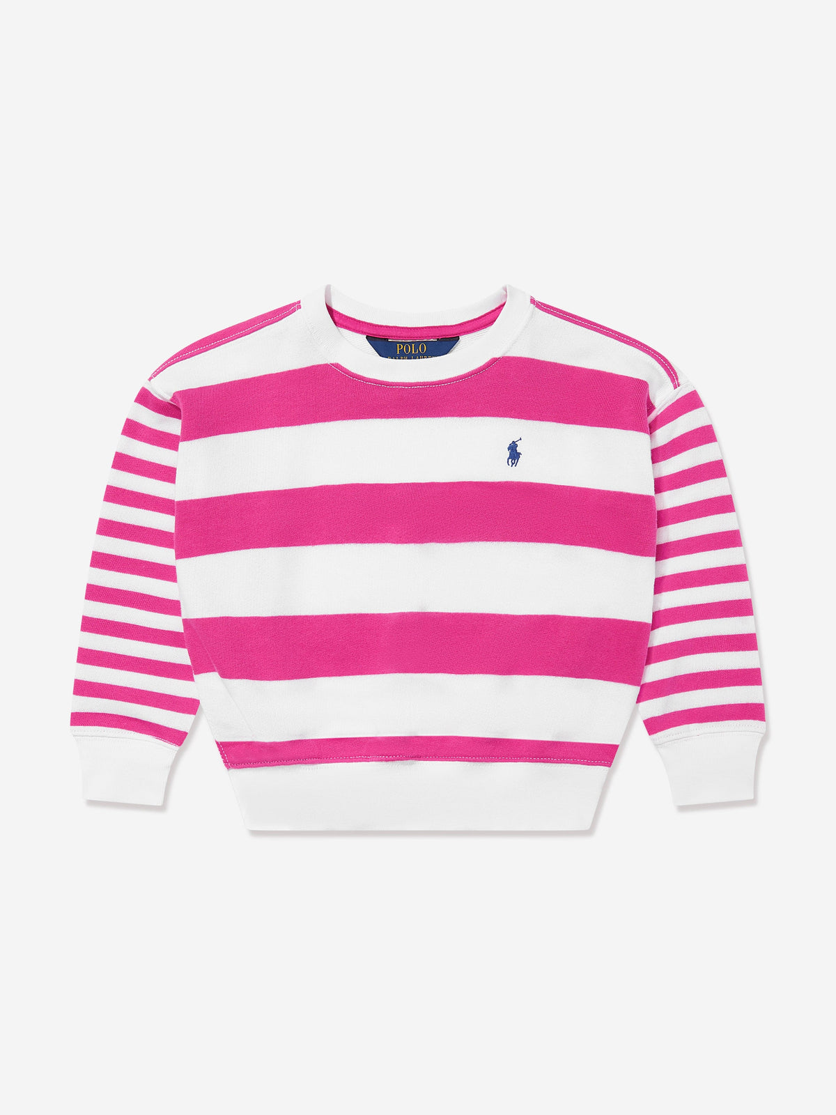 Girls Striped Bubble Sweatshirt in Pink