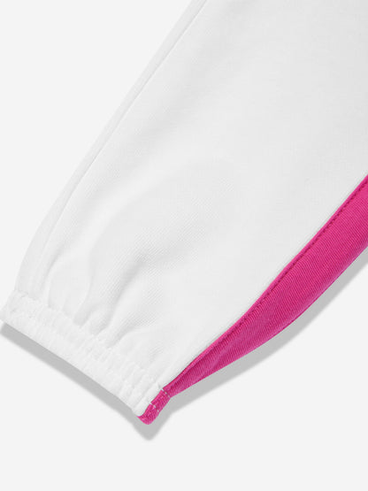 Girls Side Stripe Joggers in White
