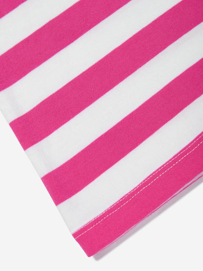 Girls Striped Polo Bear T-Shirt in Pink