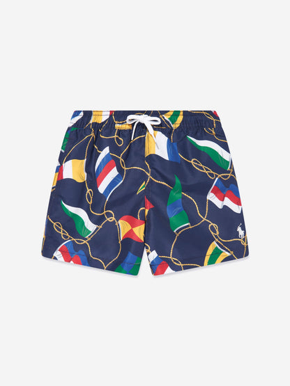 Boys Signal Flags Swim Shorts in Multicolour