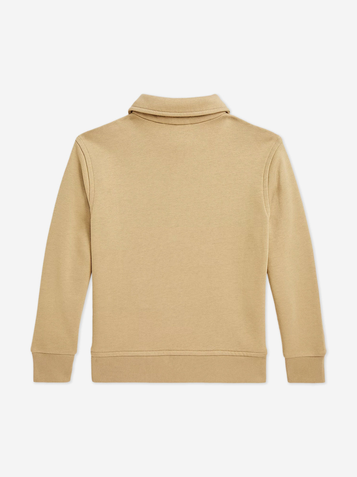 Boys Half Zip Polo Sweatshirt in Beige