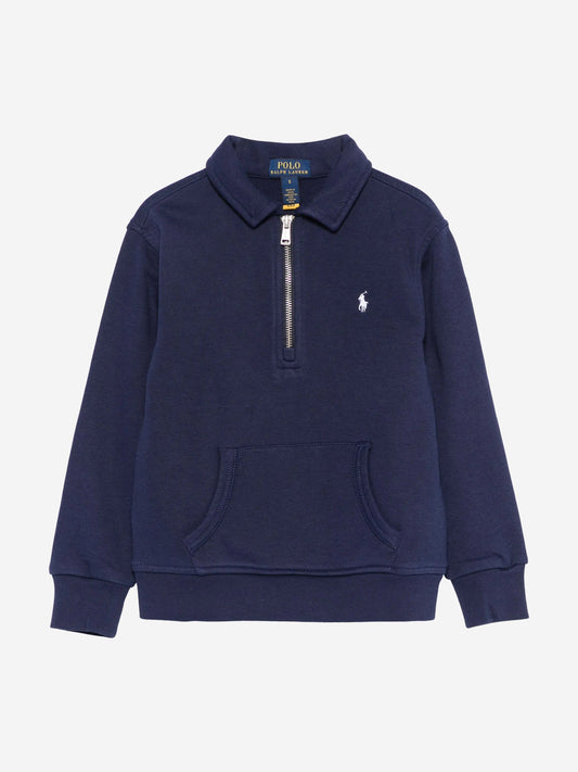 Boys Half Zip Sweatshirt in Navy