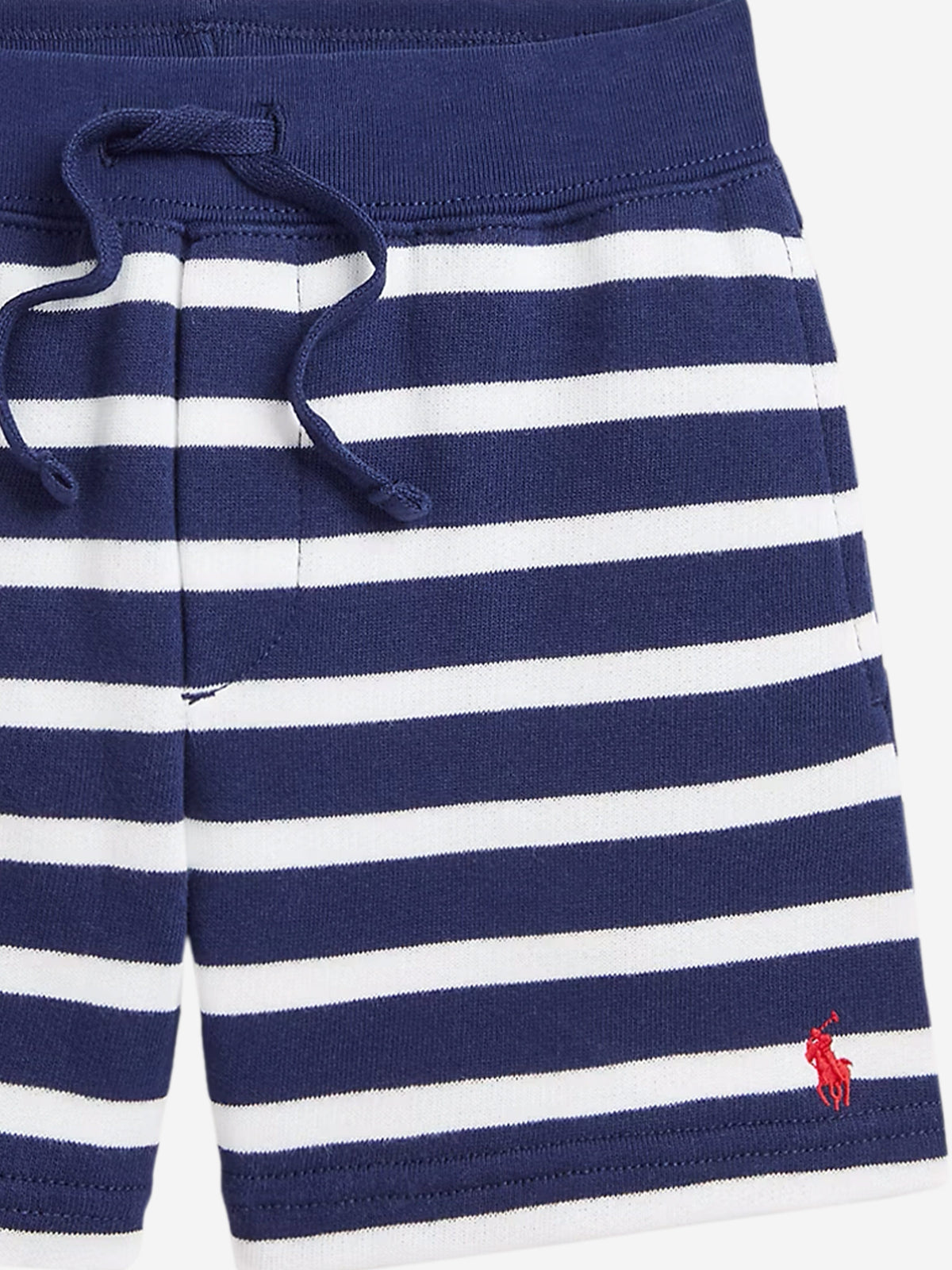 Boys Striped Logo Shorts in Navy