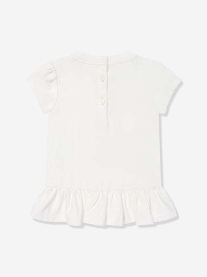 Ralph Lauren Baby Girls Polo Bear Peplum T-Shirt in White