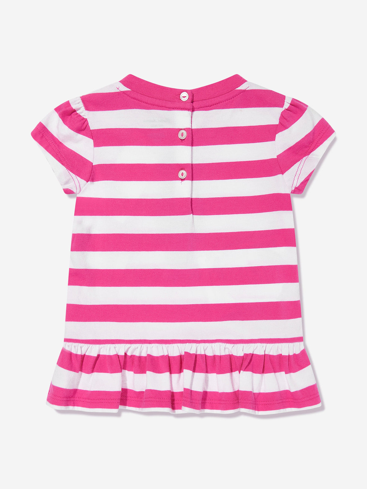 Baby Girls Striped Polo Bear T-Shirt in Pink