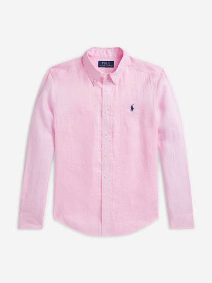 Boys Linen Shirt in Pink