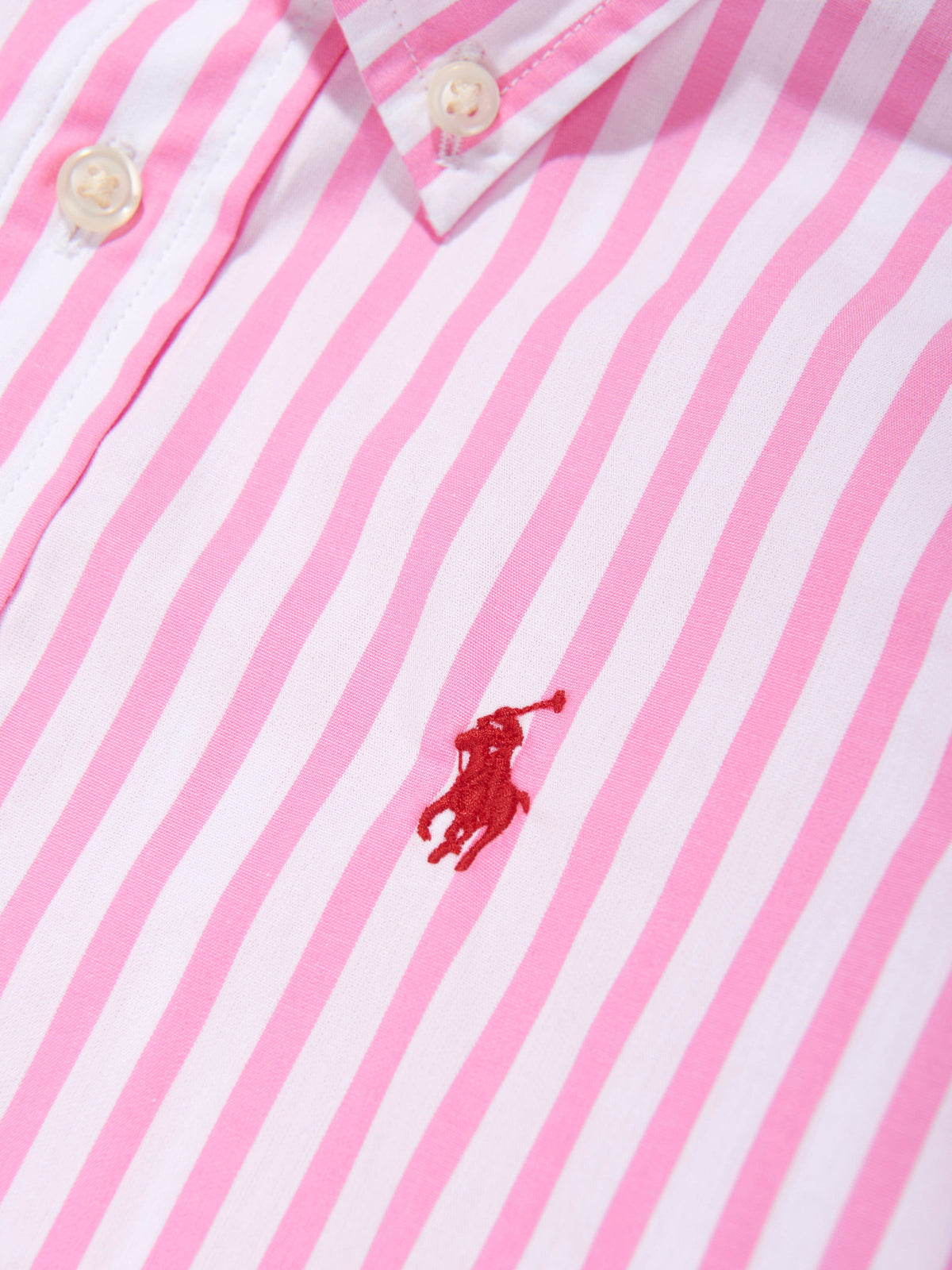 Boys Striped Logo Shirt in Pink