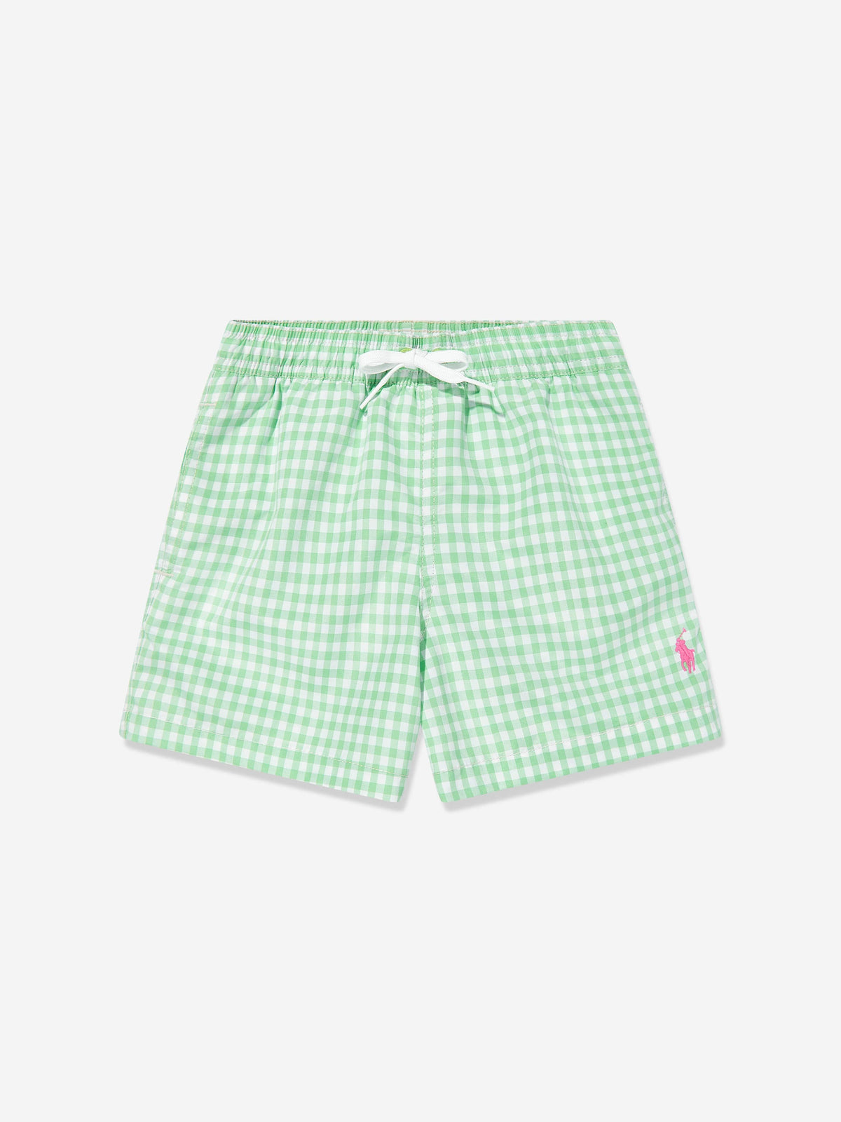 Boys Gingham Swim Shorts in Green