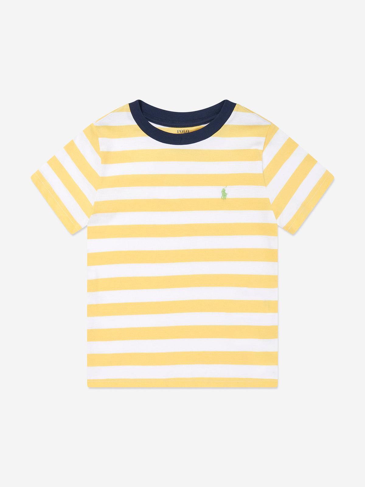 Boys Striped Logo T-Shirt in Yellow
