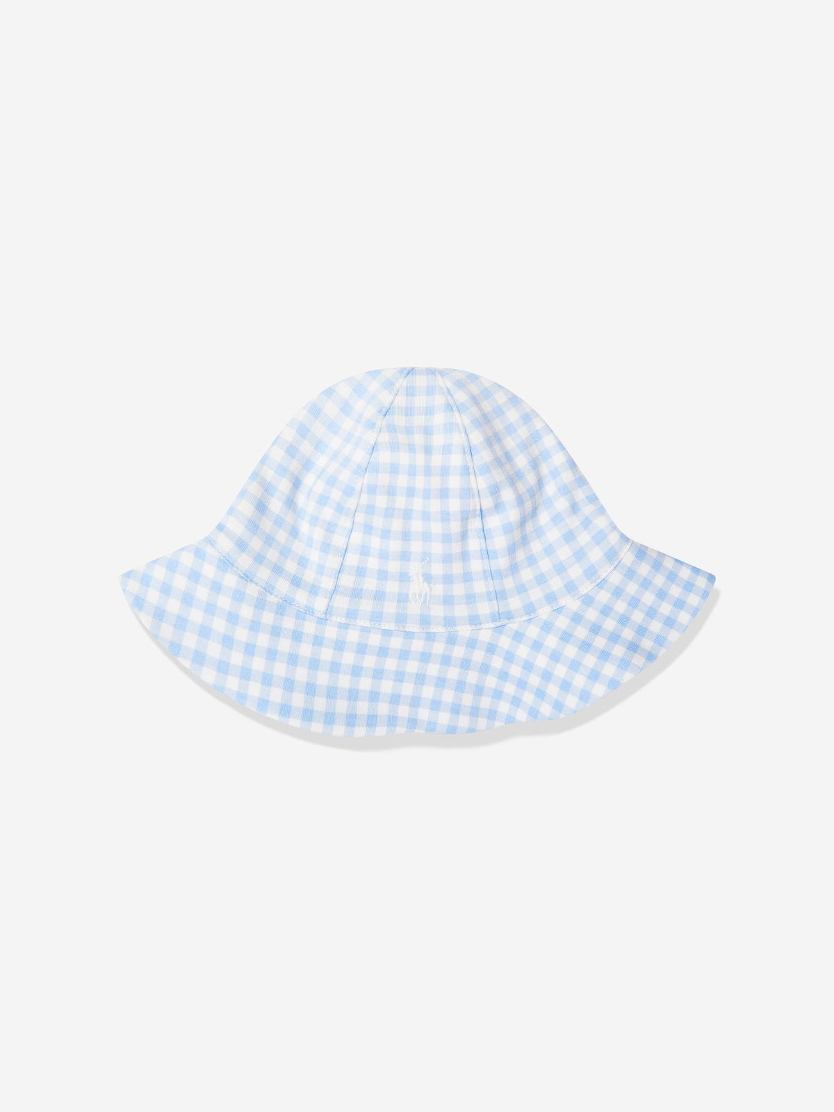 Ralph Lauren Baby Girls Gingham Short Set with Sun Hat in Blue
