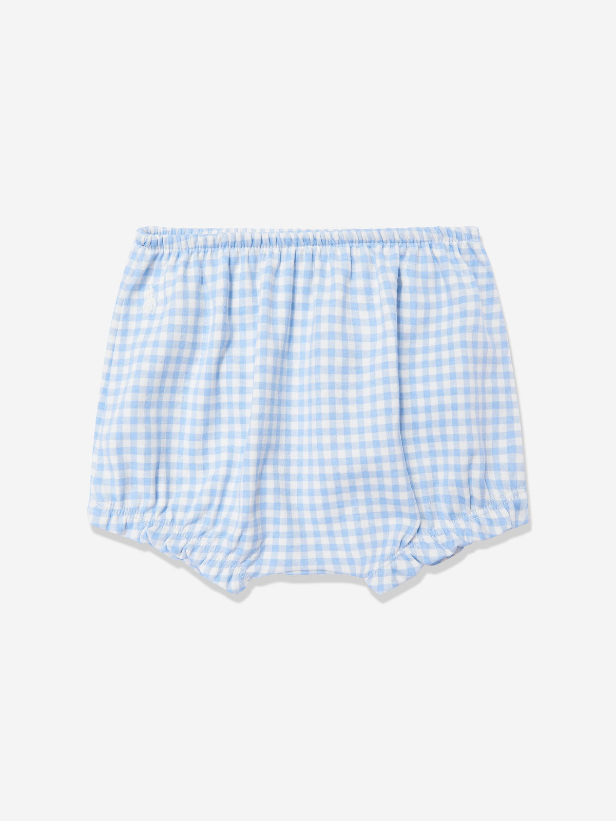 Ralph Lauren Baby Girls Gingham Short Set with Sun Hat in Blue