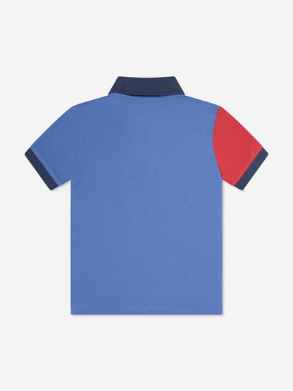 Ralph Lauren Boys Diagonal Stripe Polo Shirt in Blue