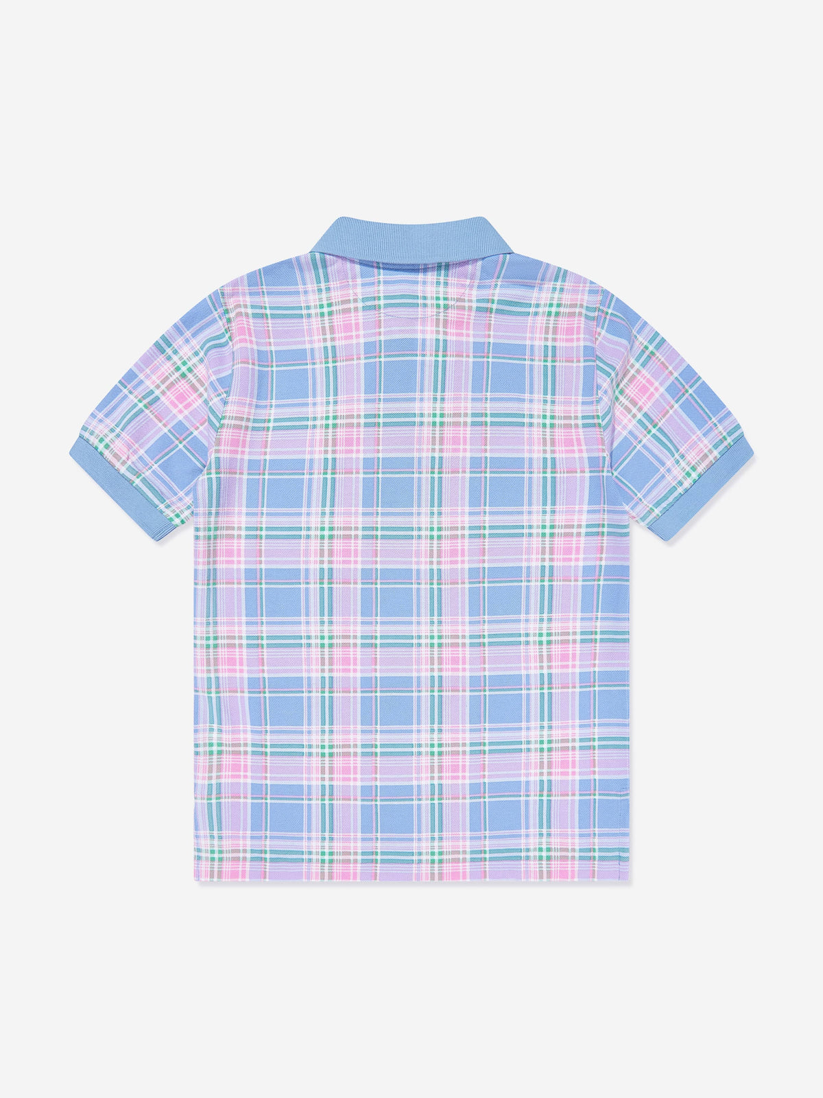 Boys Checked Polo Shirt in Blue