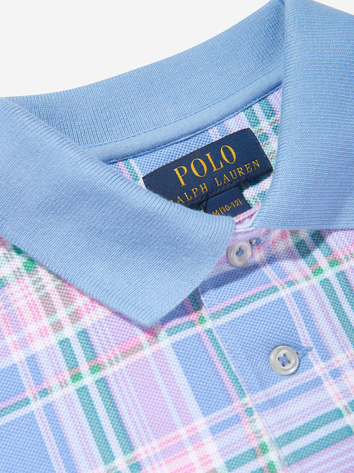 Boys Checked Polo Shirt in Blue