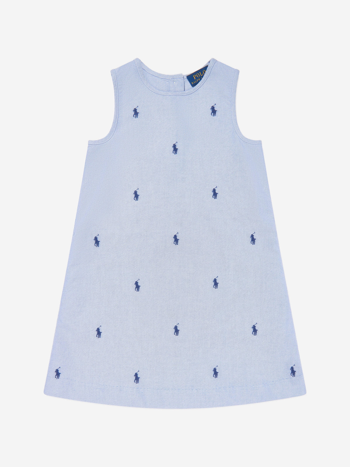 Girls Sleeveless Logo Dress in Blue