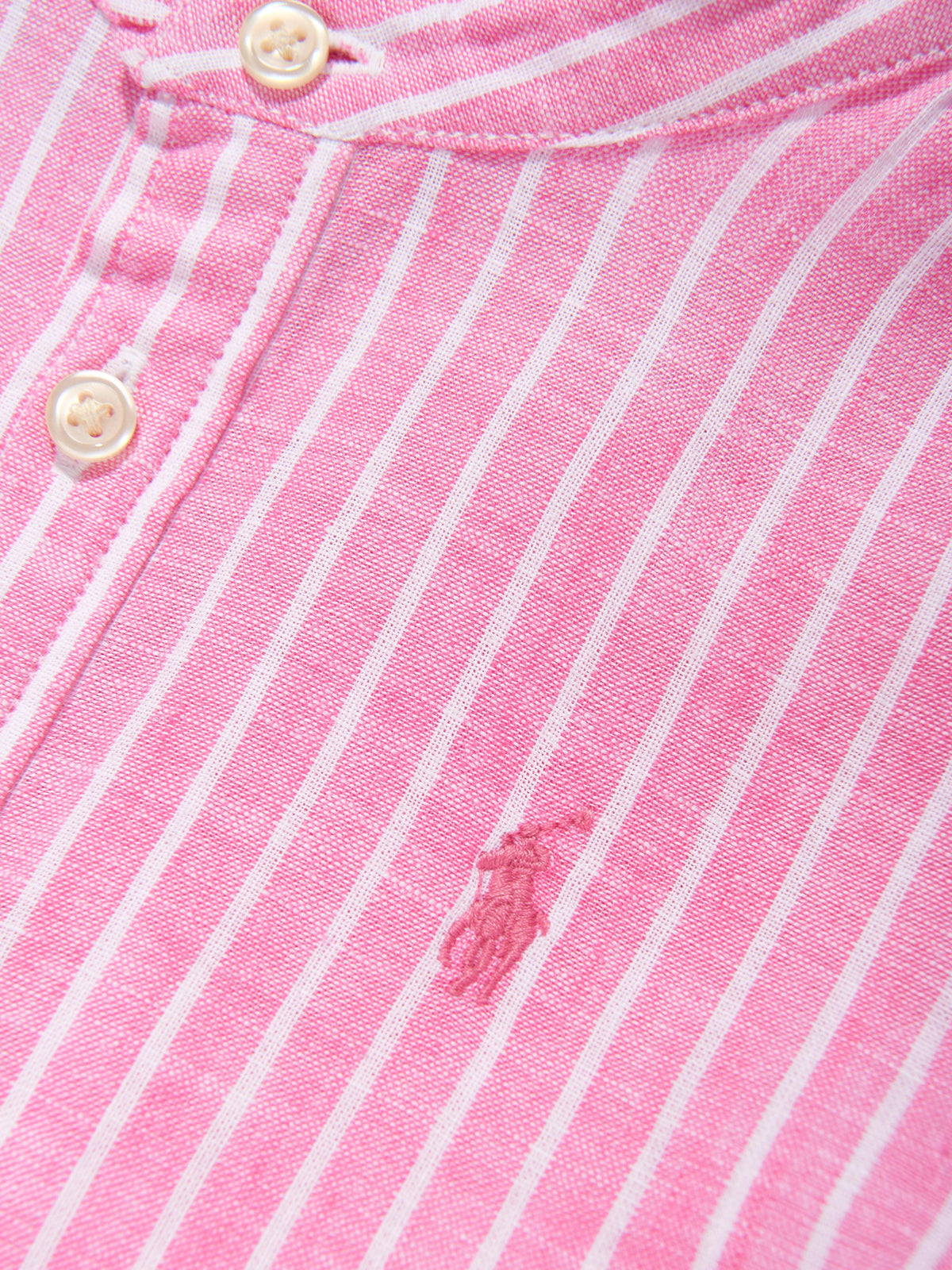 Girls Striped Tier Shirt Dress in Pink