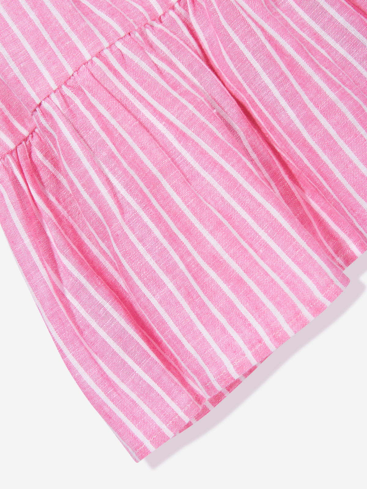 Girls Striped Tier Shirt Dress in Pink