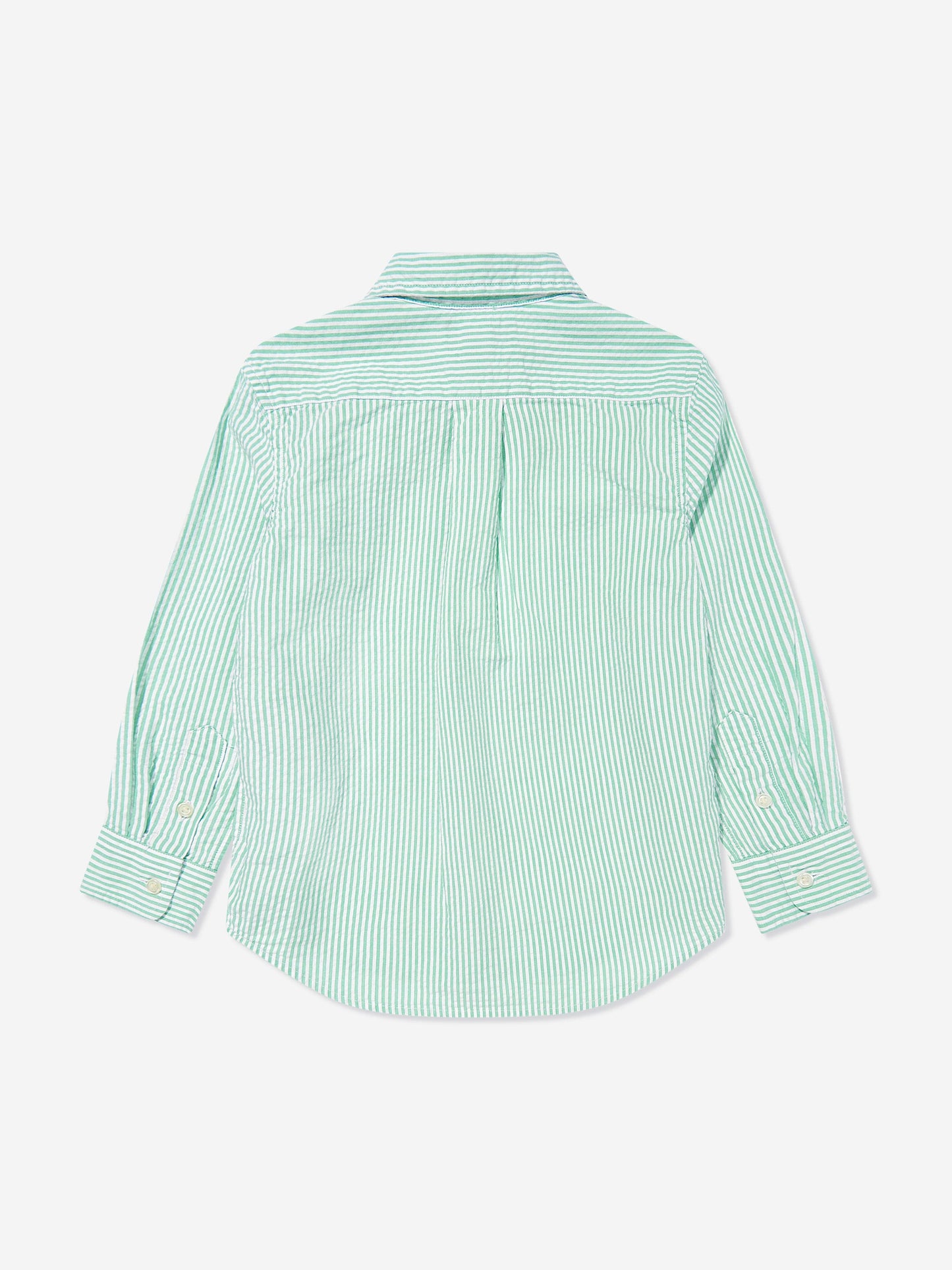 Boys Striped Logo Shirt in Green