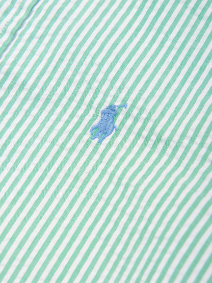 Boys Striped Logo Shirt in Green