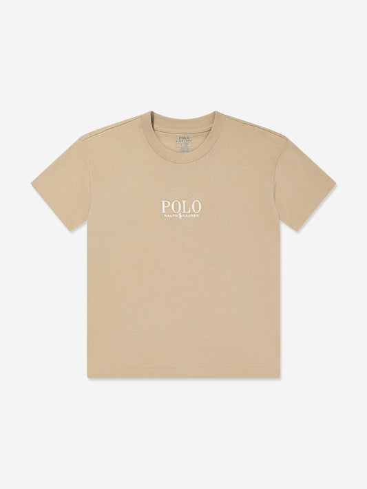 Boys Polo T-Shirt in Beige