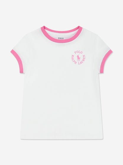 Girls Logo Print T-Shirt in White