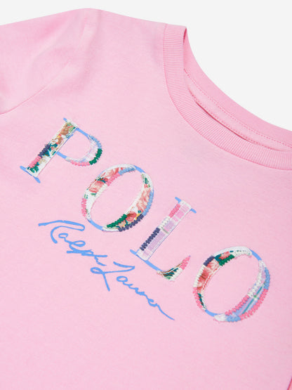 Girls Polo Logo T-Shirt in Pink