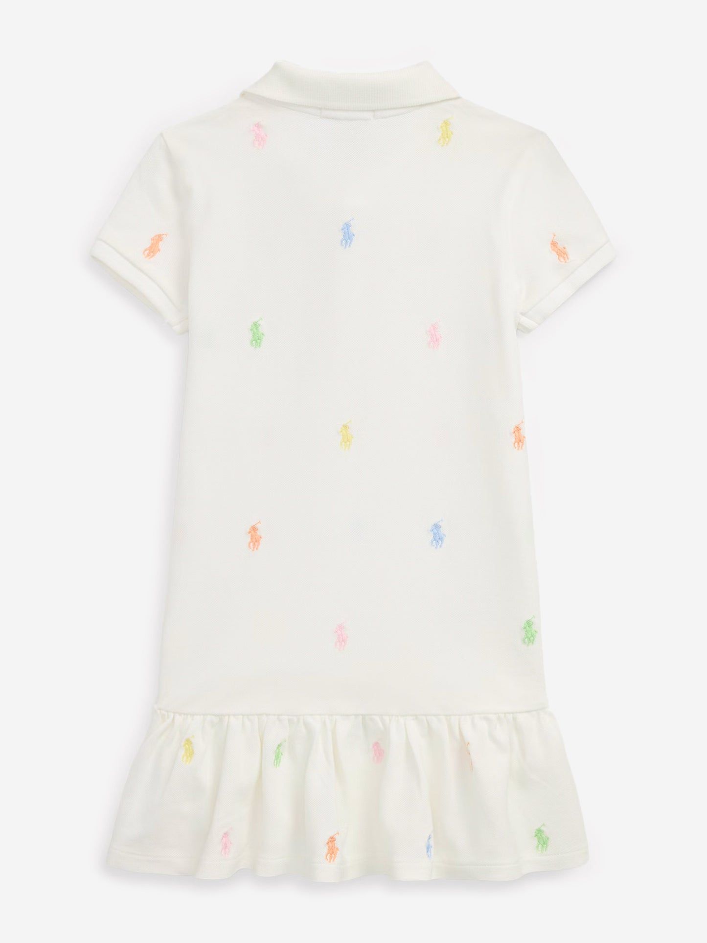 Girls Logo Polo Dress in White