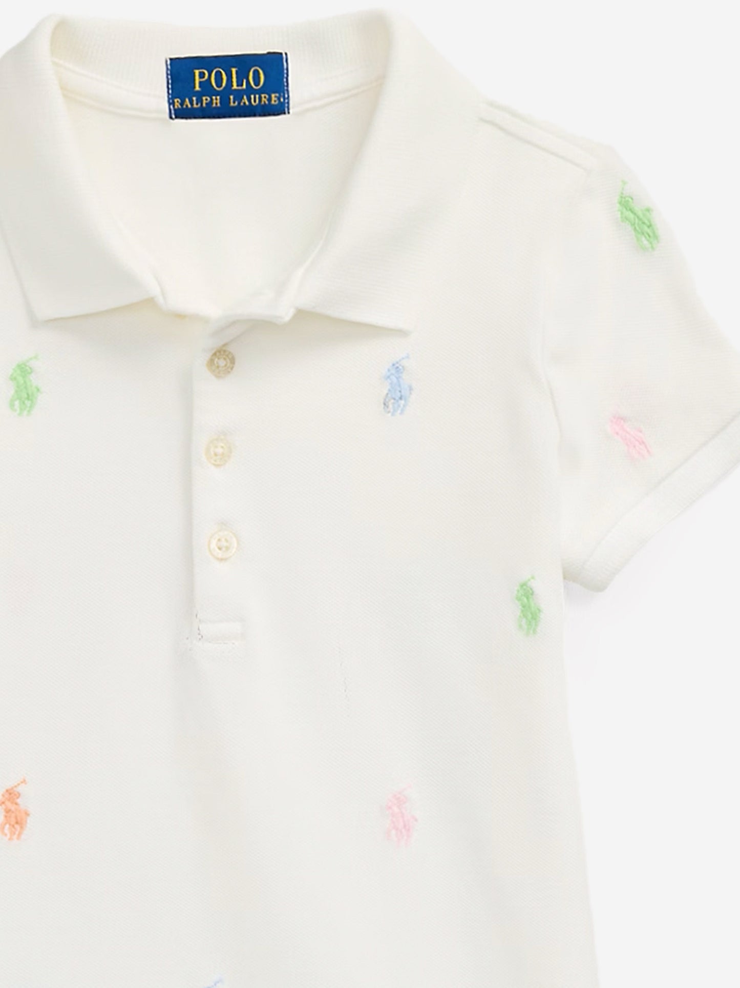 Girls Logo Polo Dress in White