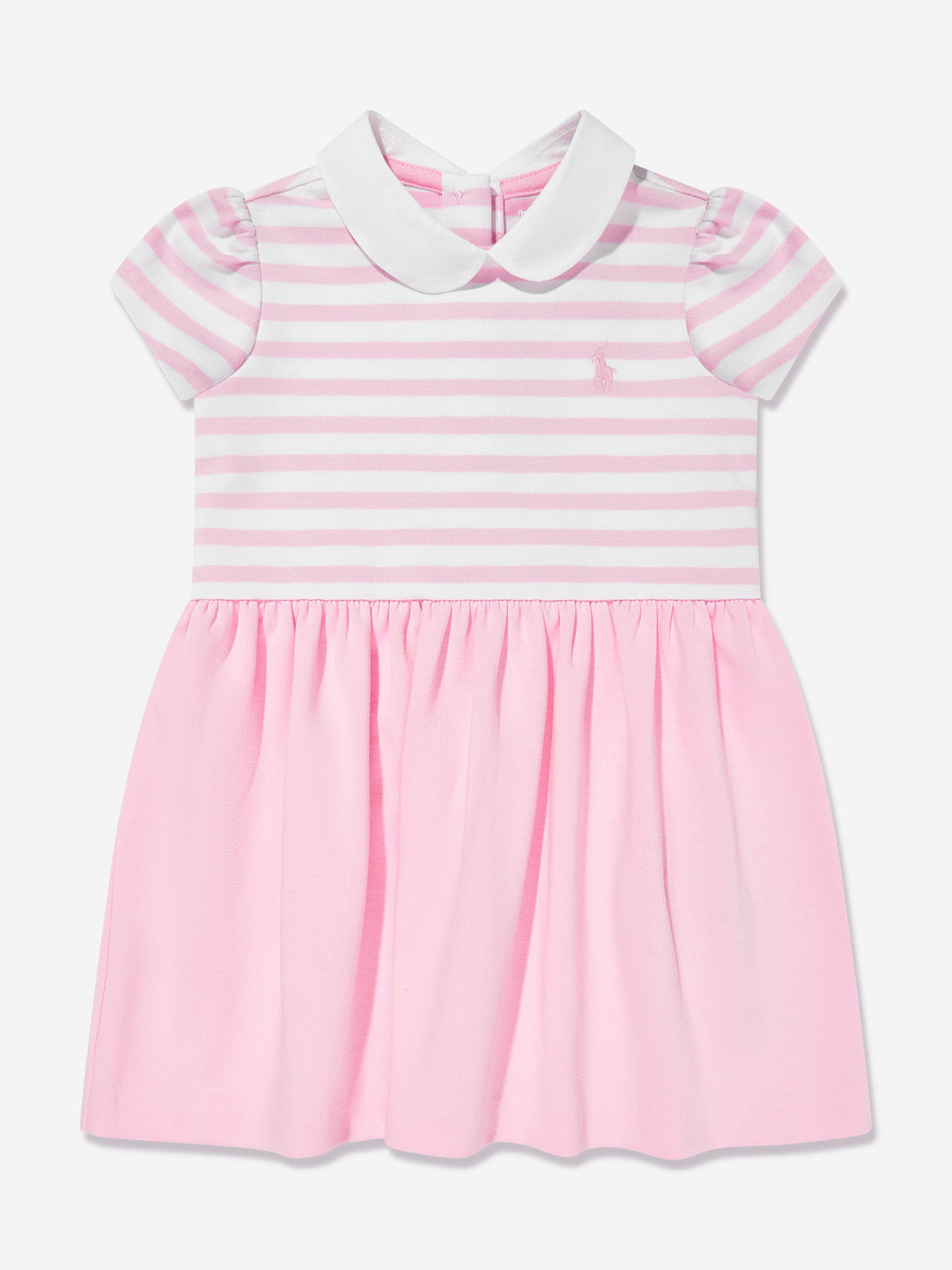 Baby Girls Striped Jersey Dress With Bloomers in Pink