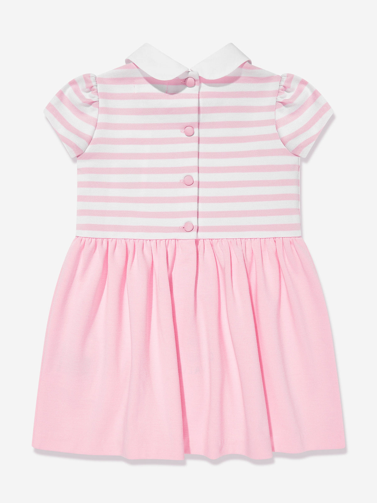 Baby Girls Striped Jersey Dress With Bloomers in Pink