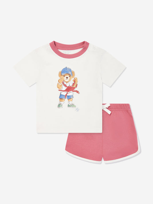 Baby Boys Bear Short Set in White