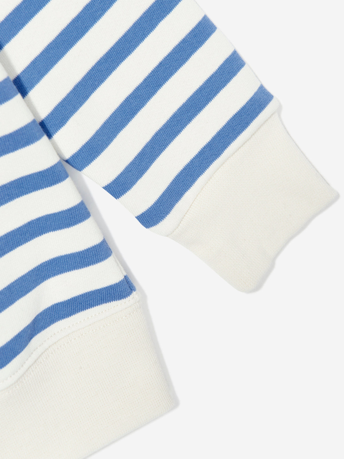 Boys Striped Polo Bear Jumper in White