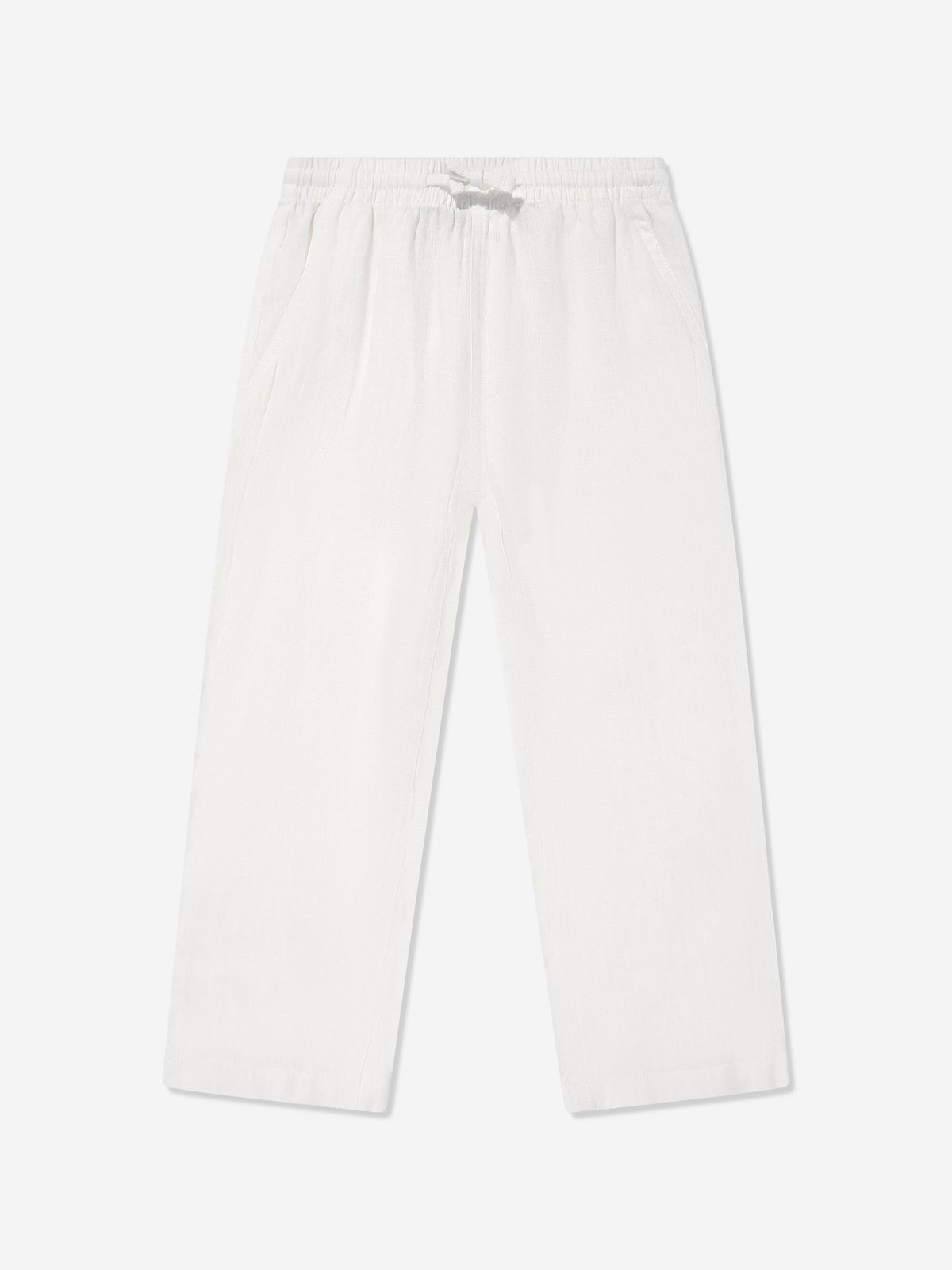 Boys Linen Trousers in White