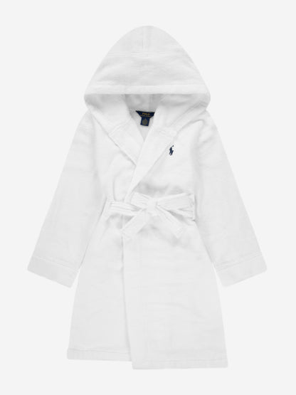 Ralph Lauren Kids Hooded Plush Terry Bathrobe in White