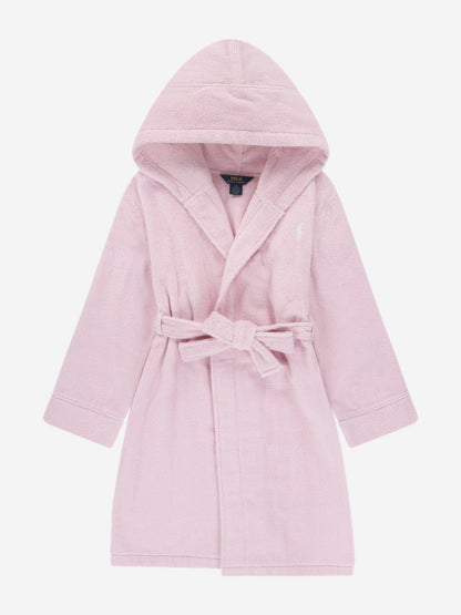 Ralph Lauren Girls Hooded Plush Terry Bathrobe in Pink