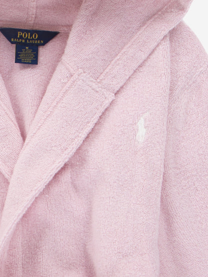Ralph Lauren Girls Hooded Plush Terry Bathrobe in Pink