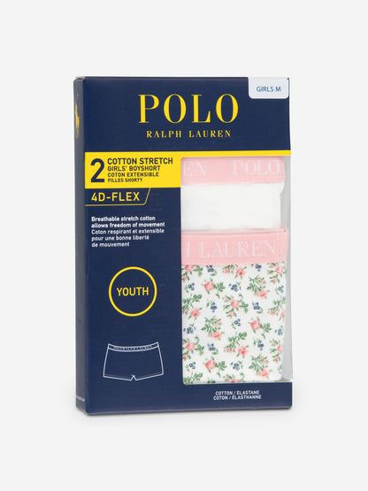 Ralph Lauren Girls 2 Pack Short Knickers Set in Ivory
