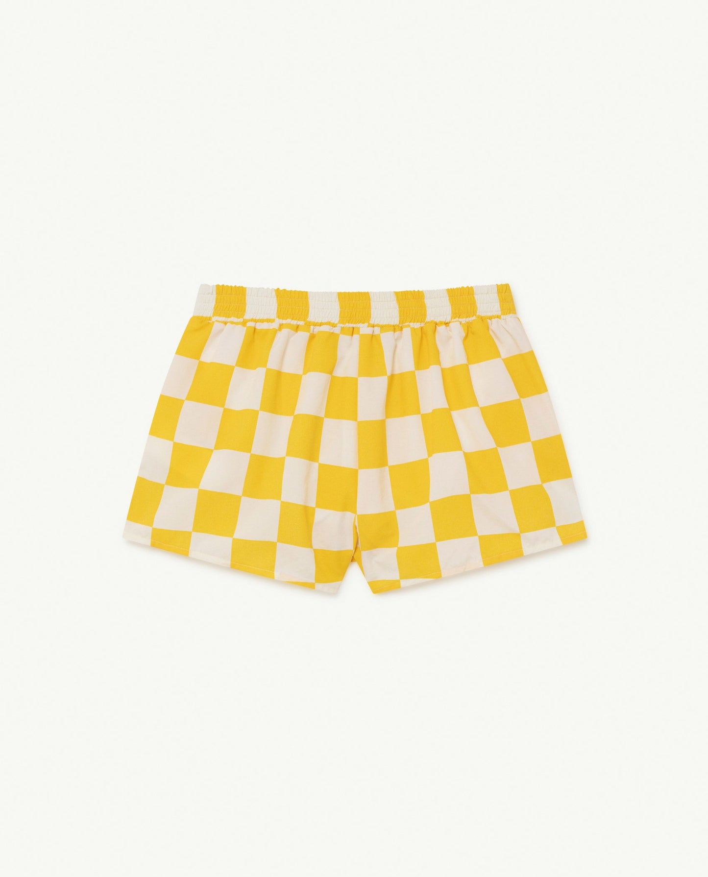 男童黄色方格游泳短裤