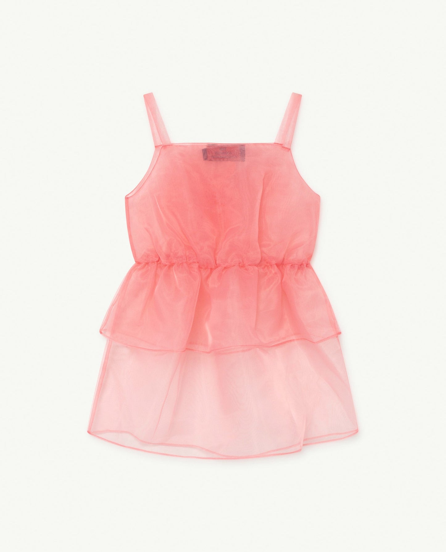 女童粉色花朵薄纱连衣裙